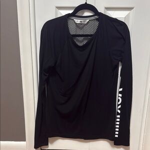 Black Long Sleeve Mesh Top